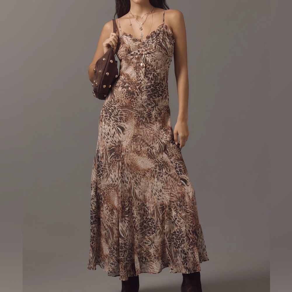 ASTR The Label Maeryn V-Neck Slip Maxi Dress – NWT – Size L Anthropologie